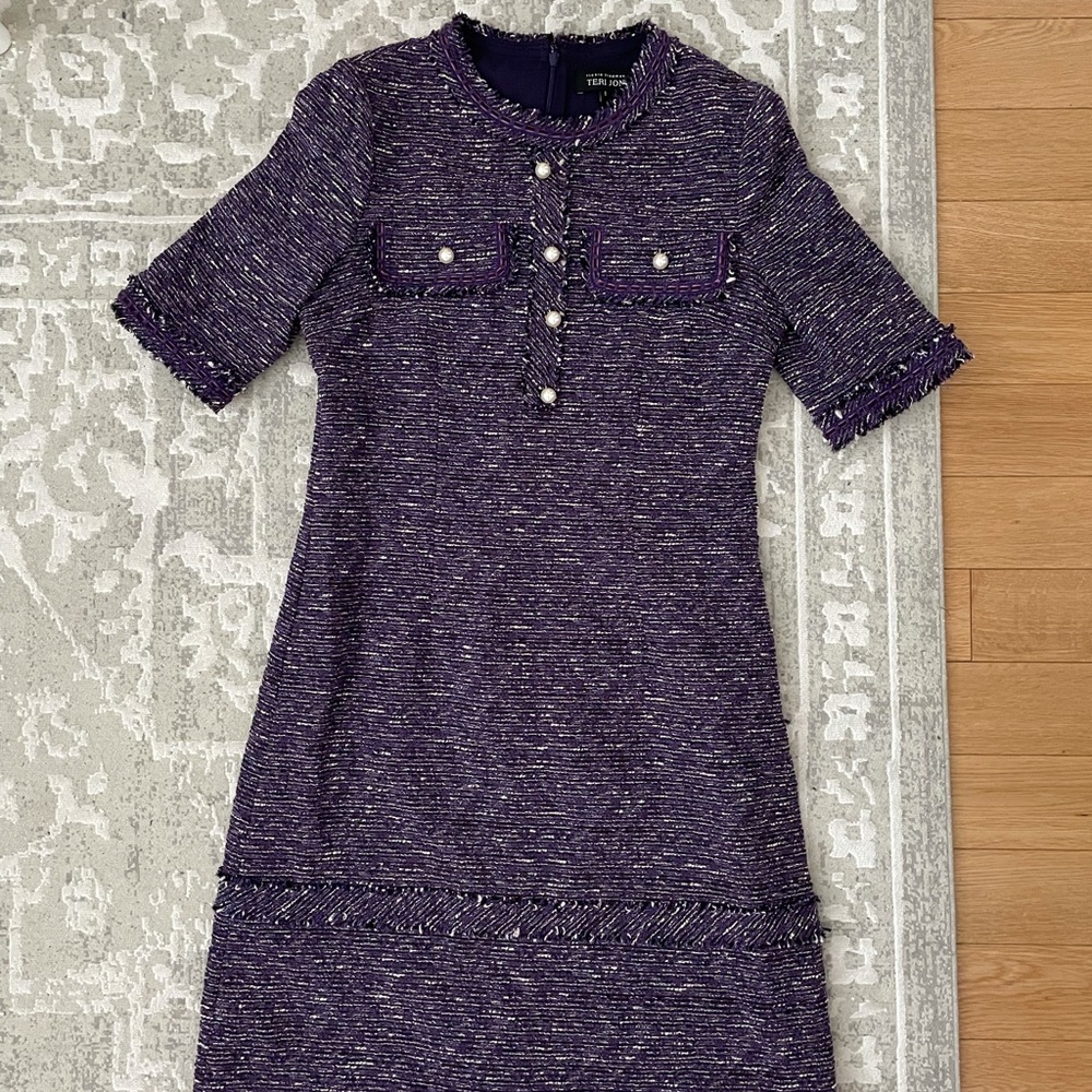 Teri Jon Rickie Freeman tweed purple dress!